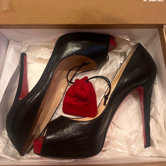 Christian Louboutin Shoes - Christian Louboutin Very Prive 120 KID Black/Red Heels